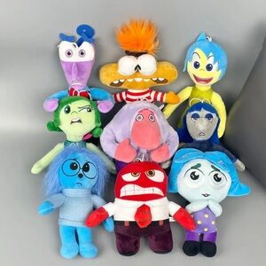 9 PACK SET, Inside Out 2 Cartoon Figure Plush Doll Joy Movie Stuffed Toy